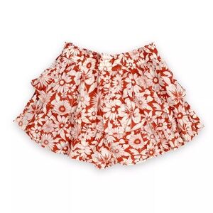 American Eagle Ruffle Skort Burnt Orange Floral Lined Flowy Women’s Size S‎